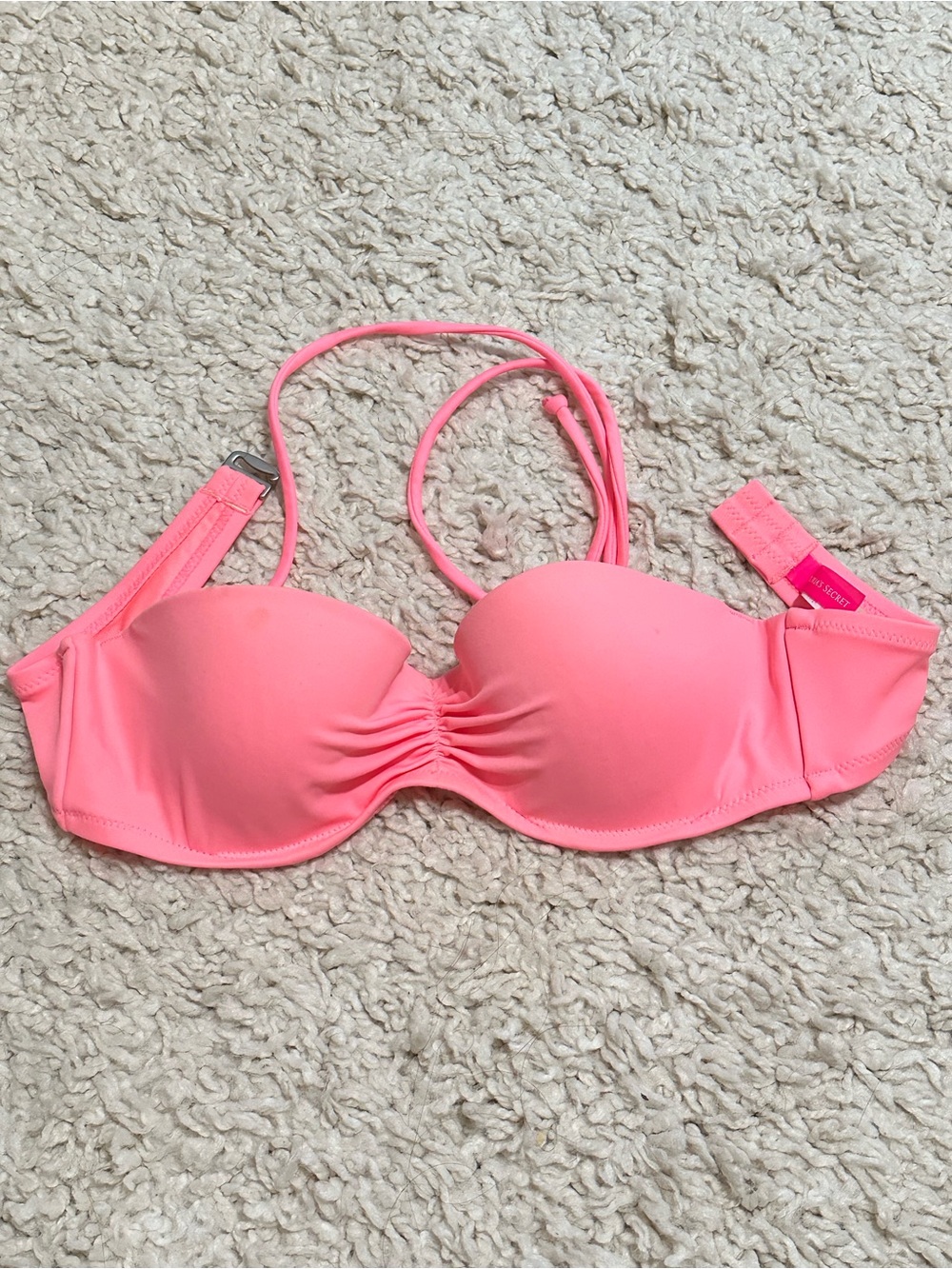 Victoria's Secret Coral Pink Bandeau Swim Top 34B